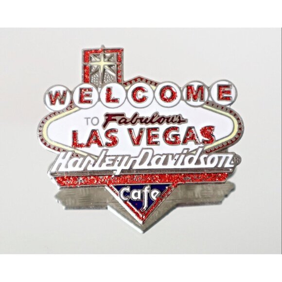 Vintage Las Vegas Harley Davidson Welcome Pin - Picture 1 of 2